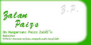 zalan paizs business card